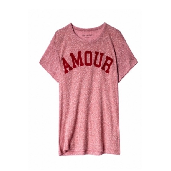 Zadig & Voltaire Walk Chine Amour Tee in Pink. - Picture 3 of 5